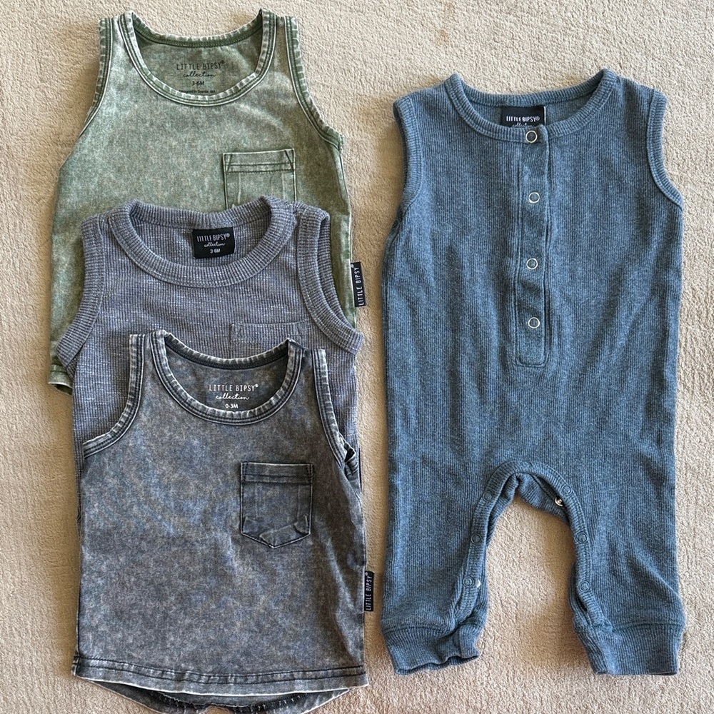 Little Bipsy Green, Grey and Blue Baby Bundle
